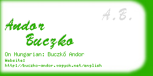 andor buczko business card